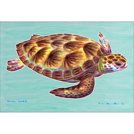BETSY DRAKE Betsy Drake DM044 Green Sea Turtle 18"x26" Door Mat DM044
